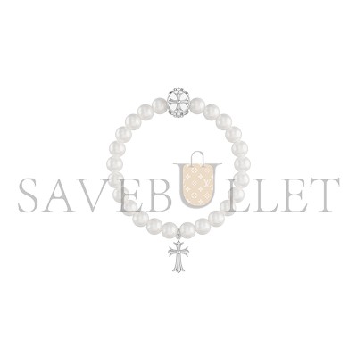 CHROME HEARTS CROSSED PEARLS BRACELET 